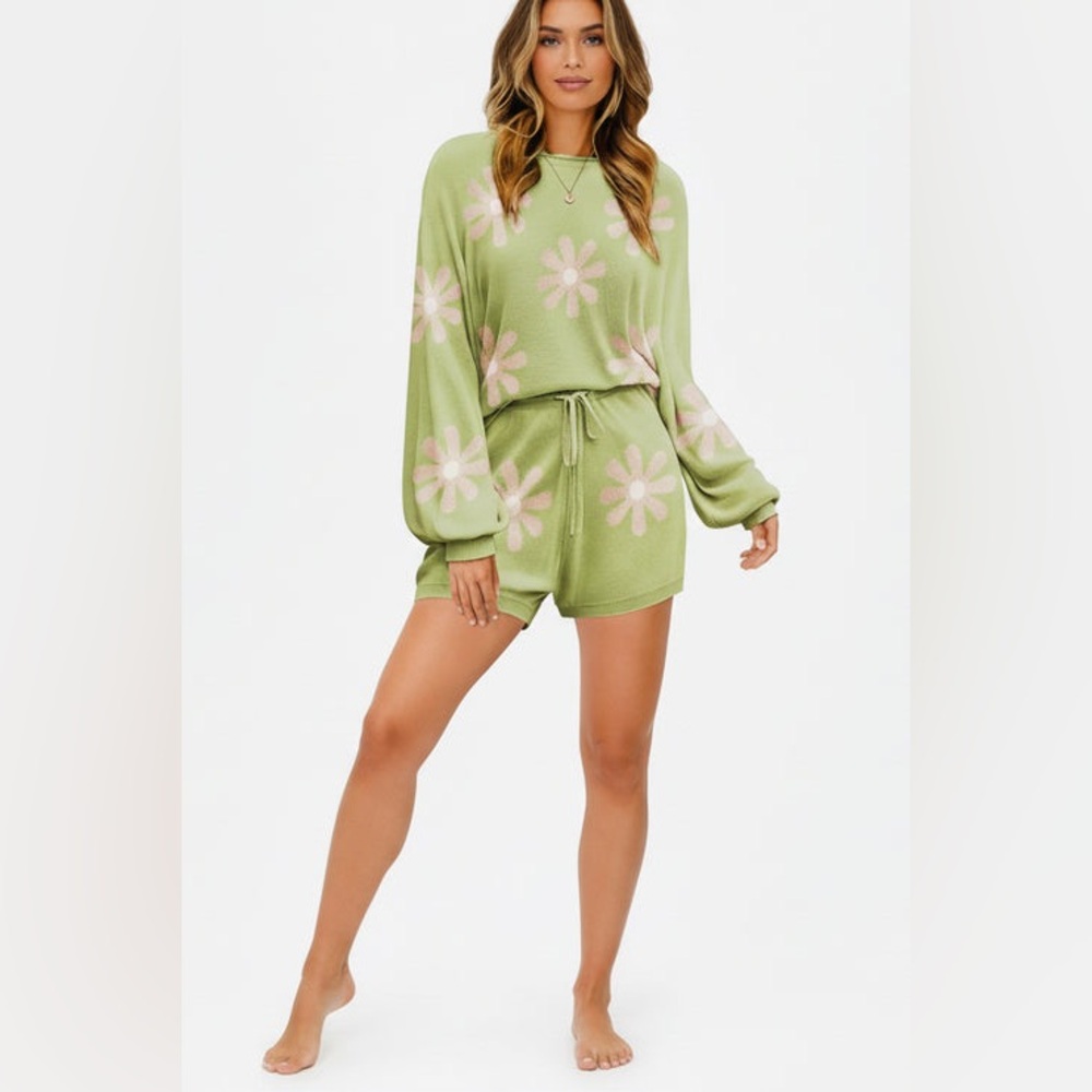 Daisy Flower Comfy Lounge Short Set